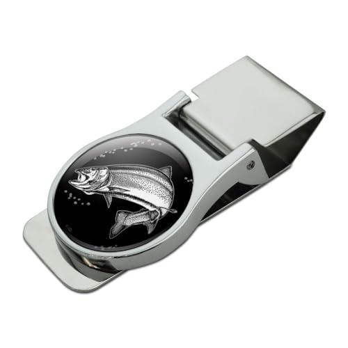 Rainbow trout Illustration Satin Chrome Plated Metal Money Clip