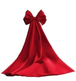 Bow Train Detachable for Girls Prom Dress Women's Separate Long Bow Wedding Dress Red Satin Detachable Big Bow tie