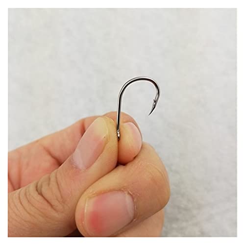 SHUTING2020 Angelhaken 30 stücke Hoher Kohlenstoffstahl Fischhaken Barbed 3# -12# Fishhooks Teich Angeln Köderhalter Jig Hole Zubehör dropshot Haken (Model Number : 4#) Cover