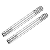 PATIKIL 1/2" (12mm) Schlauchanschluss-Fitting 2 Stück 316 Edelstahl Spleißer Verbinder Doppelseitiger Adapter Metall Schlauchfitting Für Kraftstoff Luft Flüssigkeit Gas Wasser Rohre Silber