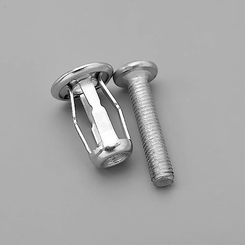 NALACAL Jack and Petal Nuts, Insert Dowels With Screws Assembly for 0-5mm Mental Hollow Wall Iron Skin Hollow Plastic Sheet, 8MM*16MM (30Pcs)