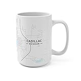 Cadillac, Michigan MI Map Mug (15 oz)