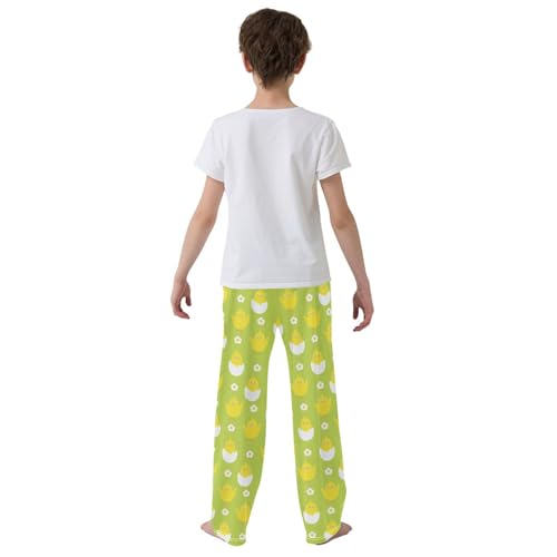 ZZXXB Chicken and Egg Boys Long Pants Soft Trousers Elastic Waist Kids Lounge Bottoms with Pockets S-XL3