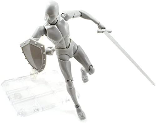 Body Kun Doll Action Figure Model Set for S H Figure, PVC Body Chan DX 2.0 Moveable Model for Gifts (Gray Male New)