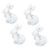 4個 ウサギ チャーム 結婚式 装飾 小さな 動物 置物 ホーム 装飾 かわいい 動物 モデル 母 おもちゃ から 車 車 装飾 装飾 アクリル ウサギ 装飾品 結婚式 装 OUNONA
