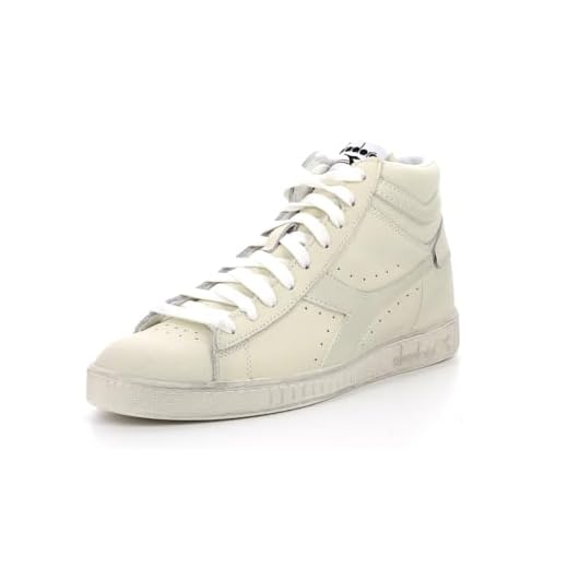 Diadora Game L High Waxed, Sneaker Unisex - Adulto, Bianco White White White, 44.5 EU