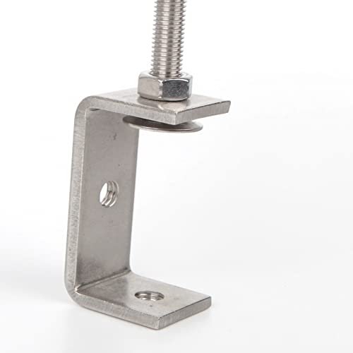Image of Sonny Brook Hams 2Pcs 304 Stainless Steel C Clamp 65MM Heavy Duty Adjustable Wide Jaw Opening Tiger Clamp For Woodworking Building, Silver (Pack of 2)