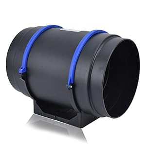 Inline kanaalventilator, dubbele snelheid Sterke windventilatie Uitlaatblazer Energiebesparend Laag geluidsniveau voor kweektent voor kas EU-stekker 220V