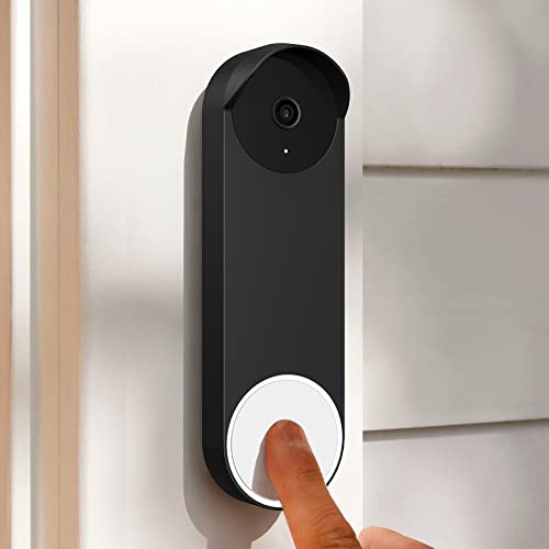 Image of Silicone Case for Google Nest Hello Doorbell (Battery) Cover - Weatherproof Protective Silicone Doorbell Skin Case (Black)