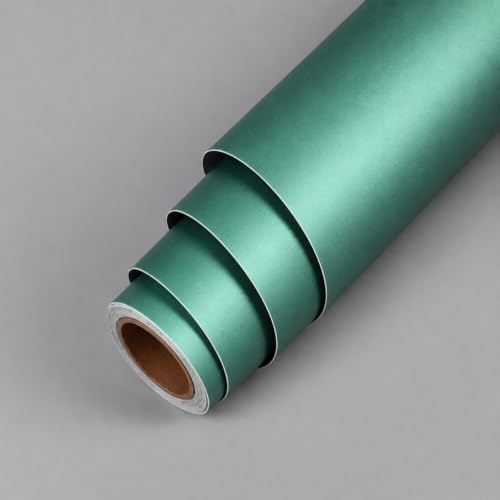 Image of WISDOM Teal Green Self Adhesive Peel and Stick Vinyl Wallpaper for Kitchen Cabinets, Wardrobe, Table, Desk, Drawer & Smooth Surfaces - Waterproof, Easy to Clean & Durable (20X72 in)