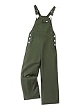 SHENHE Girl's Bib Overalls Flap Pockets Adjustable Straps Casual Long Jumpsuit Pants Army Green 9Y