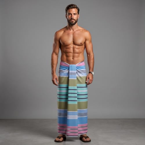 Image of Men's Cotton Lungi | Soft Breathable Wrap Around Lungi | Comfortable Daily & Home Wear for Men