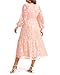 Plus Size Spring Dress Easter Long Sleeve Light Pink Bridal Shower Maternity Smocked Long Maxi Floral Lace Dresses 2025