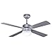Ventilador de techo plateado TRAMONTANA con luz y control remoto, Fabrilamp.