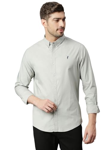 Image of Thomas Scott Men's Cricket Club Collection Classic Regular Fit Twill Shirt | 100% Cotton Long Sleeve Solid Shirt with Button Down Collar (Available in Plus Size)