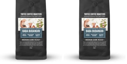 Image of Toffee Coffee Roasters | Baba Budangiri Coffee, Medium Dark Roast, 1000 g | Grind: Whole Beans, Speciality Blend, 100% Arabica | Speciality Coffee | Freshly Roasted (Pack of 2)