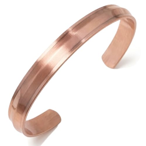 Pure Copper Bracelet for Men & Women Solid Cuff Bangle Adjustable - image 1