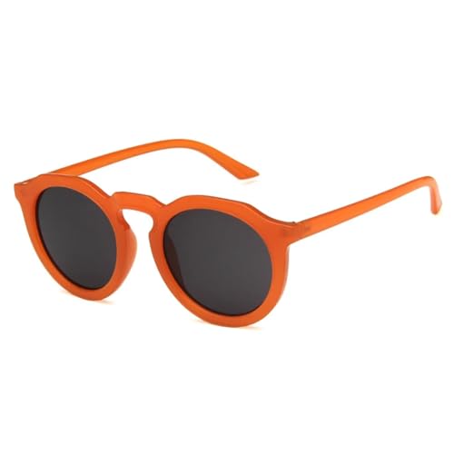 Lunettes de soleil classiques rétro orange et gris à monture ovale