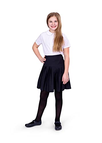 Image of Silky Toes Girls Opaque Microfiber Tights 1-2 Pairs Black White or Colored Nylon Stockings for Kids - ballet footed tights