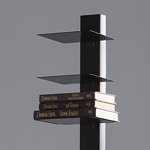 SEI Furniture 12 shelf Metal Spine Book Tower, Black