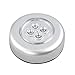 Nihlsfen 4 LED contrôle veilleuse Lampe Ronde sous Armoire Placard Poussoir bâton sur Lampe Maison Cuisine Chambre Utilisation Automobile