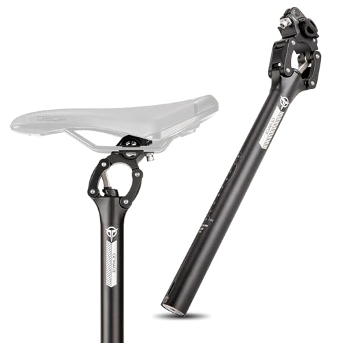 GEWAGE Tija de sillín con resorte – Tija de sillín de aluminio en paralelogramo, suspensión ajustable, compatible con 27,2/30,9/31,6 mm, 350 mm de longitud, ideal para MTB, senderismo (Φ27,2 mm)