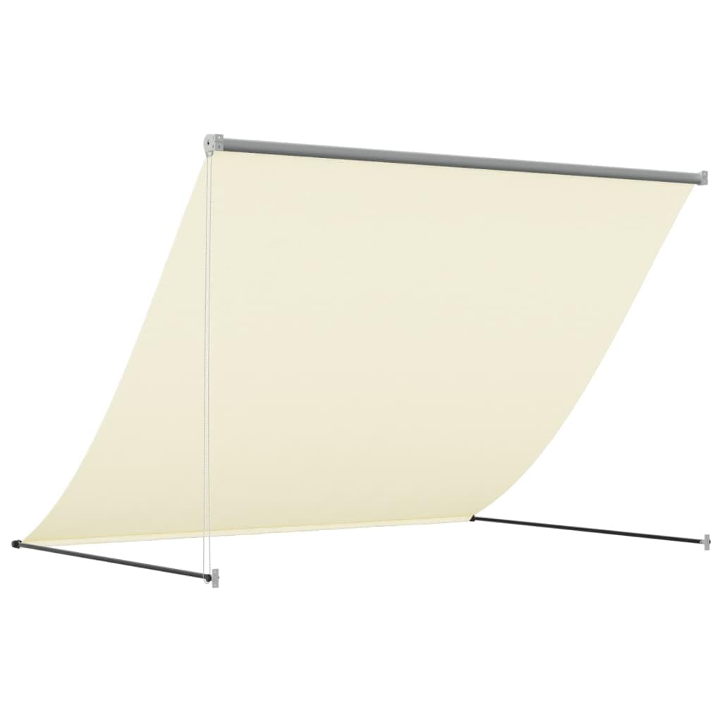 Tenda da Sole Retrattile in Tessuto Crema 200x150 cm con Telaio in Acciaio Antracite per Esterni Patio Balcone Veranda Protezione UV e Ombra