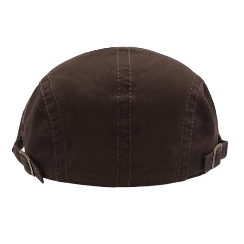 Image of ZLYC Men Cotton Flat Cap Summer Scally Newsboy Beret Driver Hat