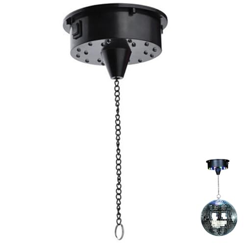 Motor para bola espejada, con cadena, luces LED, interruptor On/Off, rotador activado por sonido, alimentado por baterías, para salas de baile, clubes, KTV y fiestas miniatura 2