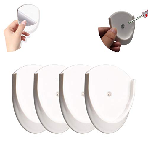 VIVID TREE Shower Curtain Rod Mount Holder No Drilling Adhesive Bathroom Rod Holder Rod Socket Universal 3M Adhesive Wall Mount Holder for Shower Curtain Rod (Shower Curtain Rod Not Included,4 Packs)