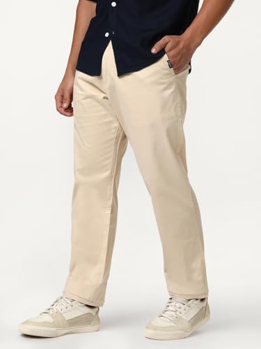 Image of Urbano Fashion Men's Straight Fit Mid Rise Cotton Casual Chinos Trousers Stretch