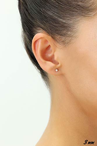 14k White Gold Ball Stud Earrings with Secure Screw-backs2