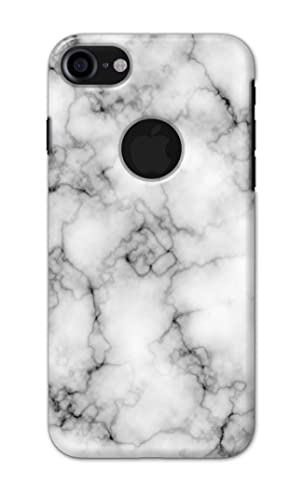 Image of Light White Marble Texture Natural Pattern Hard Back Case Cover for Apple iPhone 7 Logo (4.7 inch) / iPhone 8 Logo (4.7 inch), A1778, A1660 Back Cover -(J5) VNS2230