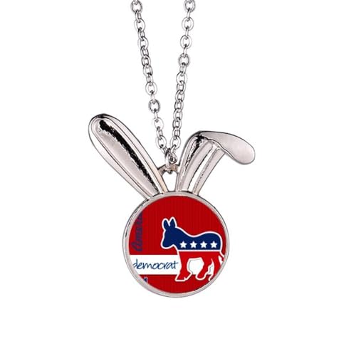 Collier avec pendentif lapin démocrate Amedonkey en argent