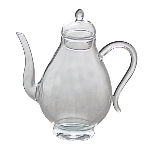 NOLITOY 耐熱ガラス製小型ティーポット 電気対応 持ちやすいハンドル付き 花茶 果実茶向け 一人用ホーム用お茶ケトル