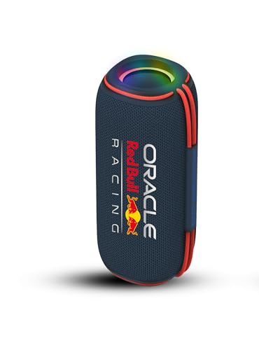 Red Bull Racing Race, Altavoz Bluetooth Portátil con Iluminación RGB, Potencia Máxima de 48W, Amplia Conectividad Incluyendo AUX, USB y TWS, Resistencia IPX5, Batería de 5400 mAh