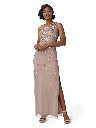 Adrianna Papell Women's One Shoulder Beaded Dress