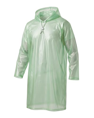 Image of Destinio Poncho for Men, Poncho for Women-Thick Waterproof PVC, Rain Coat, Reusable - Transparent Pocket Raincoat with Hood, Full Cover for Bag in Travel, Trekking, Bike Riders