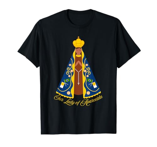 Nuestra Señora de Aparecida Brasileño Colorido Diseño Camiseta