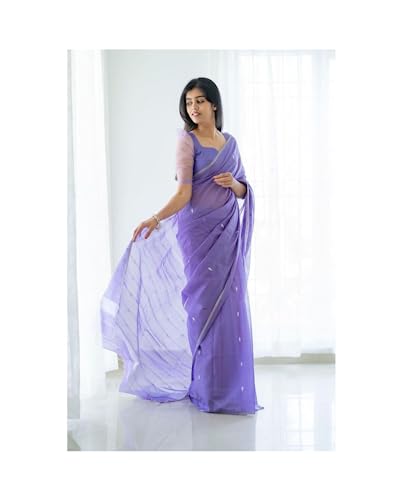 Image of SGF11 Women's Kanjivaram Soft Cotton Linen Silk Saree With Blouse Piece