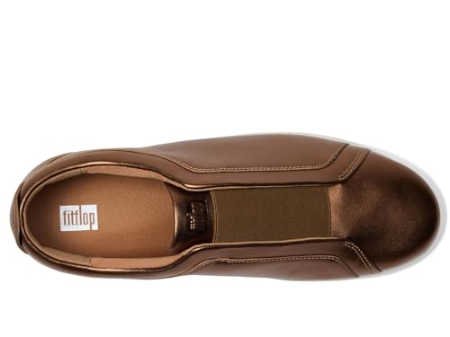 FitFlop Women's Rally Elastic Metallic Leather Slip-on Sneakers2