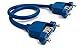 System-S USB 3.0 Kabel 30 cm Typ A Buchse zu Buchse Adapter Schraube in Blau