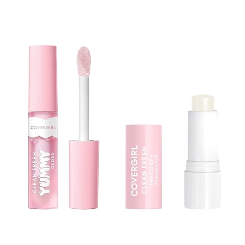 Covergirl Clean Fresh Yummy Gloss, Let's Get Fizzical & Clean Fresh Tinted Lip Balm, Clear as Crystal Bundle - image 1