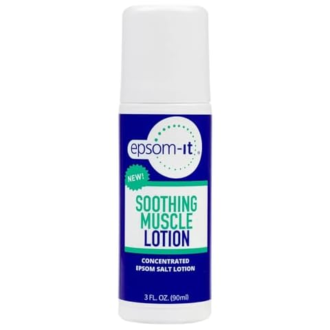 Epsom-It Soothing Muscle Lotion - Roll On Epsom Salt Lotion with Arnica for Muscle Aches and Stiffness, Leg Cramps, Knees and Tired, Achy Feet, Topical Magnesium Cream, 3oz. Cover