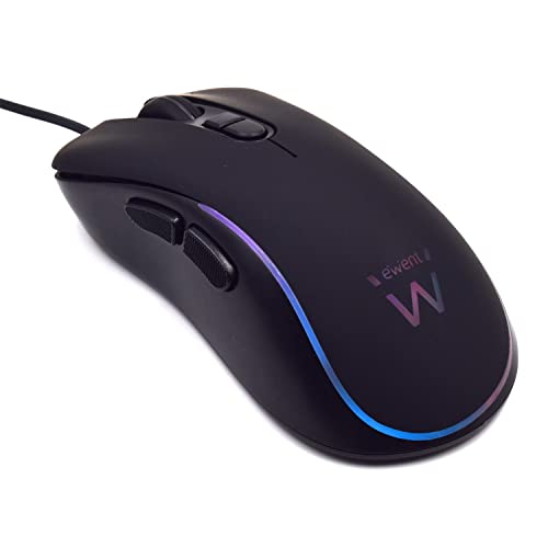 Ewent PL3302 Optische LED Gaming Maus RGB 3600 DPI Gaming Maus 7 Tasten mit RGB-Beleuchtung schwarz Cover