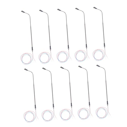 MUSISALY 10 Pcs Scale Led Lamp Post Model Street Light 1/150 Miniature Lamp Post Decorative Supply Perfect for Model Train Layout