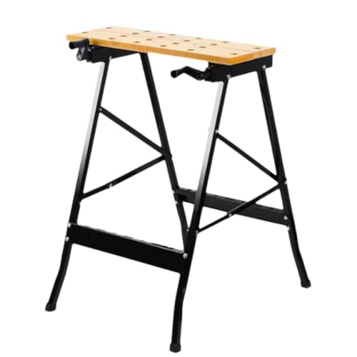 Portable Small Workbench, Folding Multipurpose Workbench 4 Bench Dogs Adjustable
