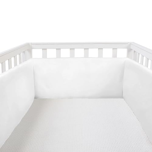 Image of 4Pcs Toddlers' Rail Liner Protecter - Children's Bed Guardrail Sets- Anti-Collision |- Easy Install-4 Sides, Soft Cushions-DIY (Blue)