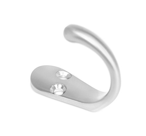 BIRDROCK HOME Brushed Nickel Single Wall Hooks #TOP12