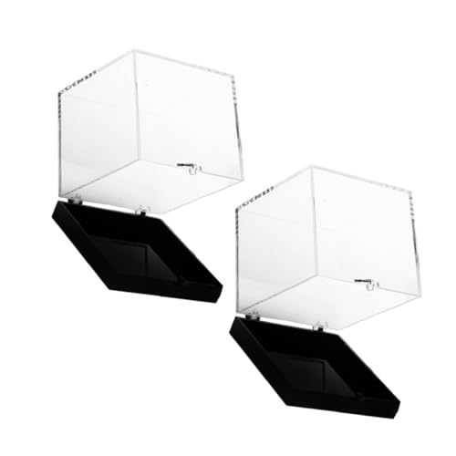 VOSAREA Mini Pour Collection De Roches Et De Minéraux, 2 Pièces, Vitrine Transparente, Petit Organisateur En Plastique Pour Pierres Précieuses, Support D'exposition De